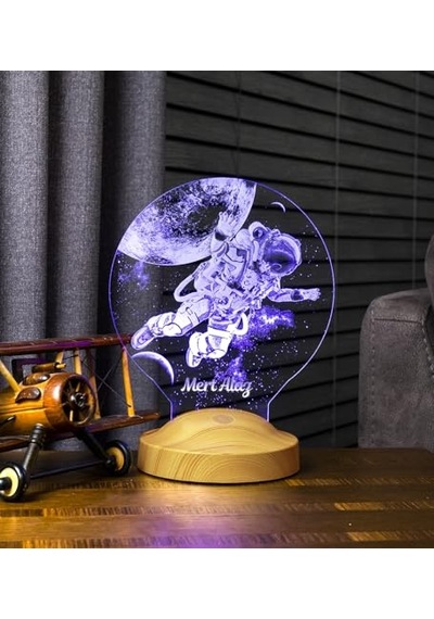 Astronot, Kozmonot, Astronot Hediyesi, Uzay Hediyesi, Kişiye Özel 3d Led Lamba 40134394