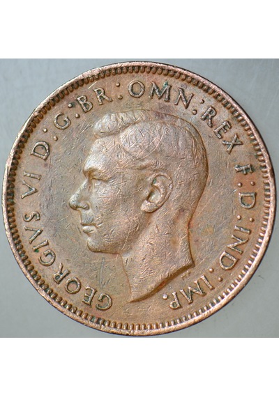 Birleşik Krallık Farthıng 1944 Çeyrek Penny . 6. George- Iı. Dünya Savaşı Dönemi. Çalıkuşu 20 Mm