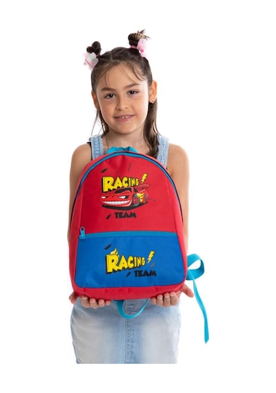 Superbag Erkek Çocuk Anaokulu Çantası Racing Araba Desenli Sırt Çantası Kreş Çantası Mavi
