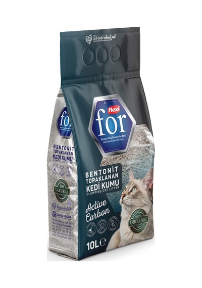 Aktif Karbonlu Bentonit Topaklanan Premium Kedi Kumu 10 L - Tozsuz - Ultra Koku Emici