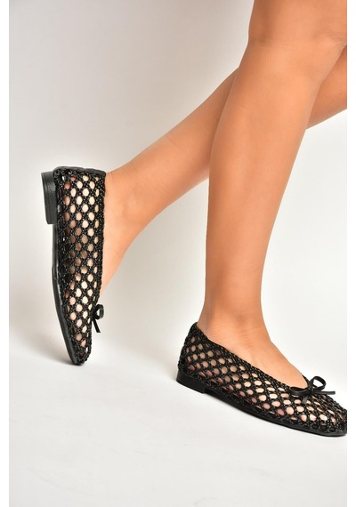 Fox Shoes Y282712509 Siyah Günlük Kadın Babet