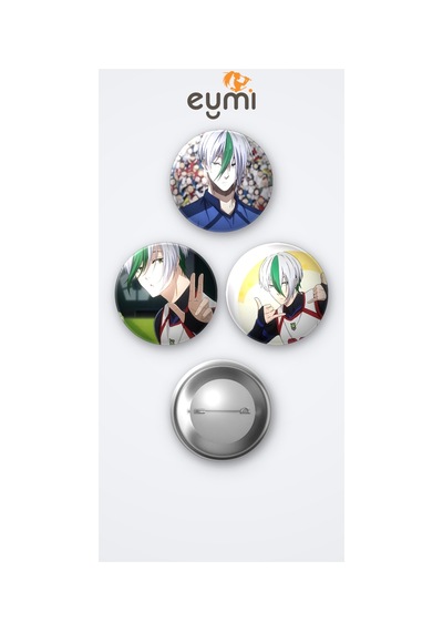 Blue Lock Animesi Eita Otoya 3'lü Metal Rozet Seti 58mm İğneli Buton Çanta Yaka Rozeti Çok Renkli