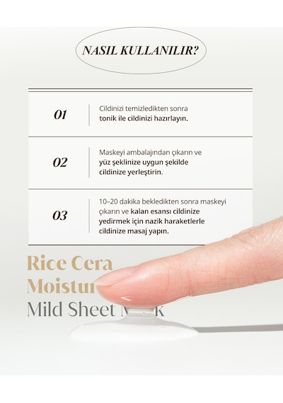 Pirinç Özlü, Cilde Aydınlık Görünüm Veren Yaprak Maske Goodal Rice Cera Moisture Mild Sheet Mask