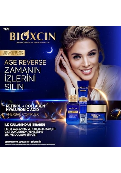Bioxcin Age Reverse Gece Serumu 30 Ml %20 Retinol, Kolajen, Hyaluronik Asit Ve Bitkisel Kompleks İçerikli Kırışıklık Karşıtı Ve Sıkılaştırıcı Cilt Serumu