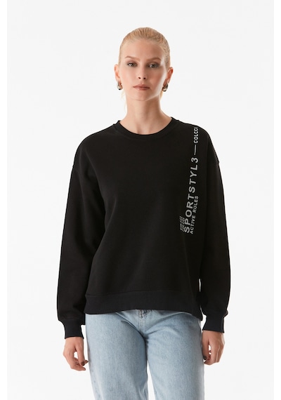 Fullamoda Yazı Baskılı Bisiklet Yaka Sweatshirt 25kgb4430213732-siyah Siyah Fullamoda Yazı Baskılı Bisiklet Yaka Sweatshirt 25kgb4430213732-siyah Siyah