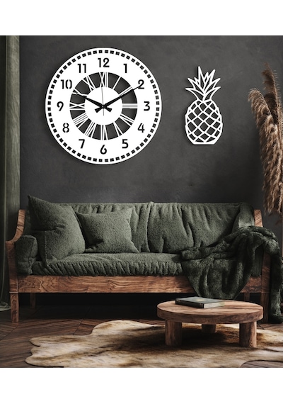 50X50 Dekoratif Beyaz Duvar Saati + Tablo 35 Cm Hediye Beyaz 50X50 Dekoratif Beyaz Duvar Saati + Tablo 35 Cm Hediye Beyaz