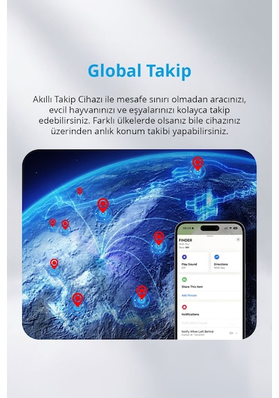 5801 Akıllı Takip Cihazı Find My Anahtar, Çanta Bulucu Silikon Anahtarlık Hediyeli İos Uyumlu
