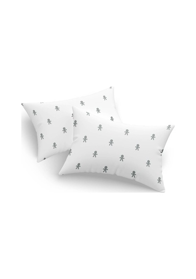 Eponj Home 2'li Yastık Kılıfı 50x70 Cm Only Janes Kombin Beyaz