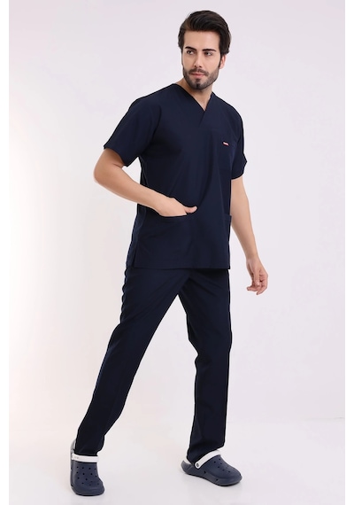 Zarf Yaka Erkek Likralı Takım - 6402 Lacivert 6402 Lacivert Soft