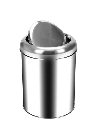 Palex 3822-5 Krom Pratik Kapaklı Çöp Kovası 5 Litre