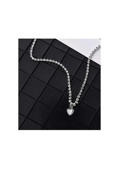 Lunarie Minimal Kalp Figürlü Kolye Gümüş Renk Kararmaz Çelik Su
