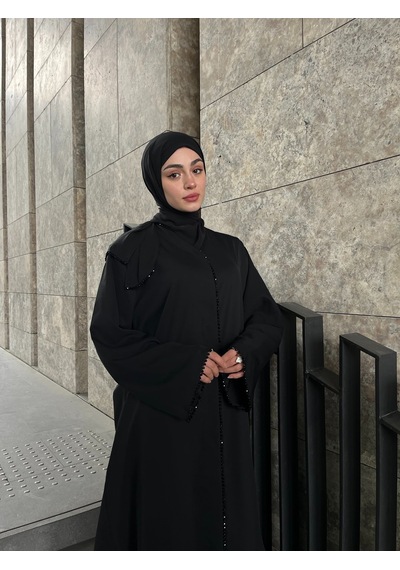 Şakika Kadın Jawhara Abaya Ferace & Şal - Standart Beden & Farklı Boy Siyah