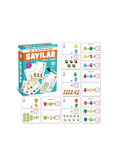 Sayılar Yaz Sil Aktivite Kart Seti
