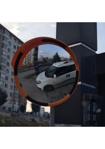Trafik Güvenlik Aynası 80 Cm Sarı-siyah, Tümsek Ayna, Otopark Aynası