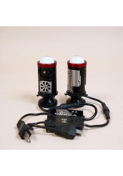 H4 Mercekli Led Zenon Prime 60w Güç 23.000 Lümen Led Zenon Şimşek Etkili 12-24v Uzun Ömürlü Güçlü Çizgisel Odak