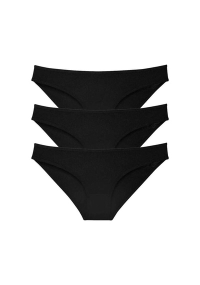3 Adet Süper Eko Set Likralı Kadın Slip Külot Siyah Beden: L Standart
