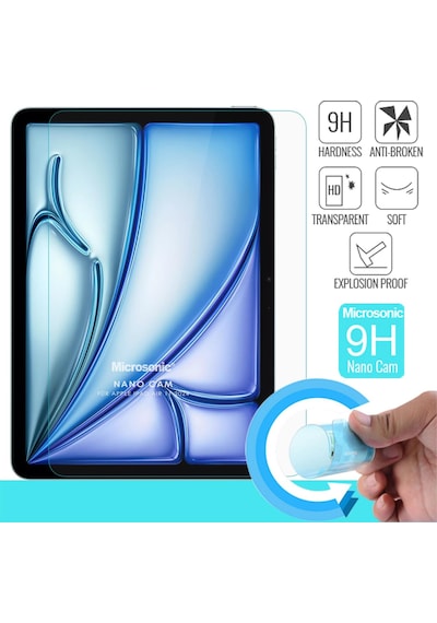 Microsonic Apple Uyumlu iPad  Air 11 2025 A3266-a3267 Nano Cam Ekran Koruyucu