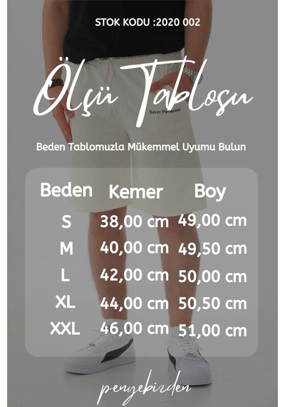 Penyebizden Erkek Regular Fit Normal Kesim %100 Pamuklu Şort-ekru