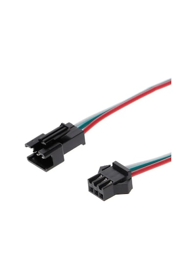 2 Adet 3 Pin Jst Sm 10cm Kablo Erkek Dişi Çifti Bağlantı Soketi Led Konnektör Şerit Led Rgb Ws2812b Ws2811
