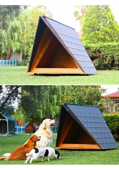 MANDU Ahşap Köpek Kulübesi (A Frame)