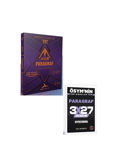 2027 Paraf 2027 Tyt Paragraf Mor Soru Kütüphanesi+ Evp Akademi Paragraf