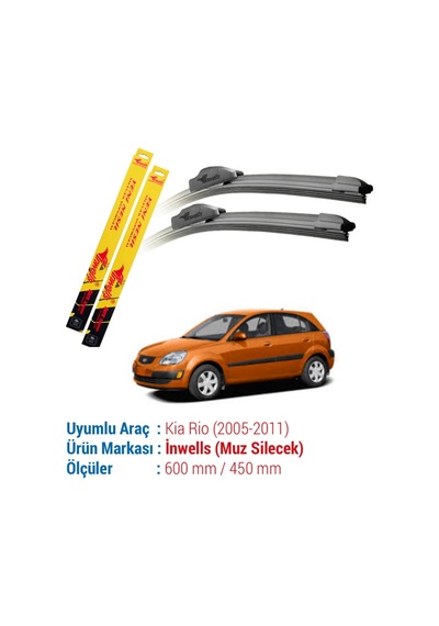 Kia Rio İnwells Muz Silecek Takımı 2005-2011 Kia Rio İnwells Muz Silecek Takımı 2005-2011