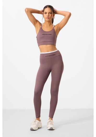 Tommylife Gül Kurusu Esnek Standart Fit Performans Kadın Tayt Takım - 95333 Gülkurusu