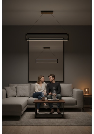 Orion Gold Lineer Led Sarkıt Avize Kumandalı Dim Edilebilir Aşağı Işık Doğal Işık