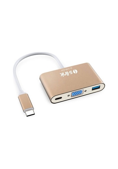 S-Link Sl-Usb-C66 Type-C To Vga+Usb3.0+Pd  Kablo