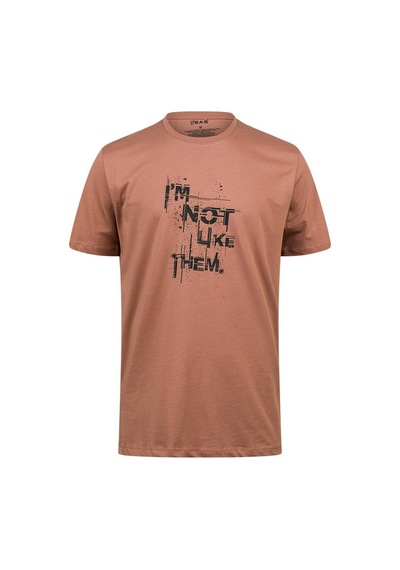 2as Alex Baskılı Erkek Sıfır Yaka T-shirt 035 Kahve