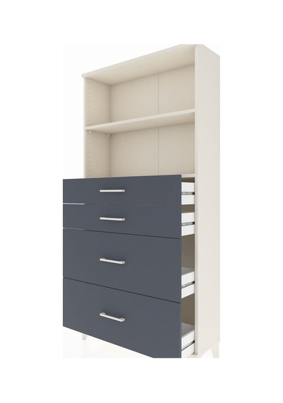 Arges Dolap 2 Raflı 4 Çekmeceli 88x30x182 Aytaşı-antrasit Aytaşı
