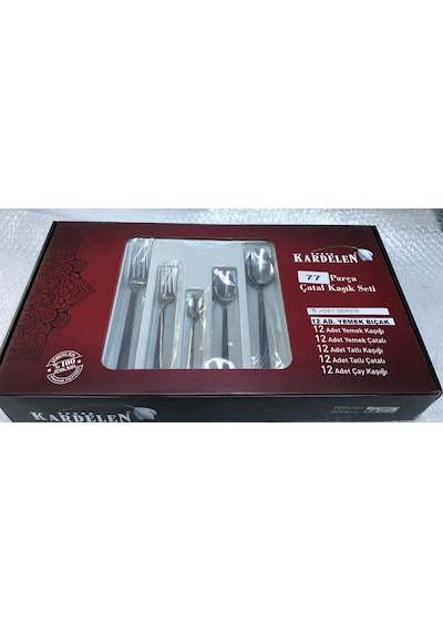 Kardelen Çubuk 12 Kişilik 77 Parça Kaşık Çatal Bıçak Servis Set
