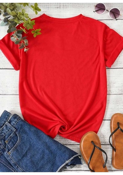 Kozia Outdoors Malkoçbey Kalp Baskılı Oversize Unisex Basic T-şhirt Kırmızı, Kirmizi