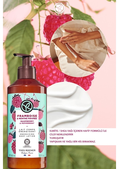 Yves Rocher Vücut Losyonu -nemlendirici Besleyici Enerjik Frambuaz Nane- Vegan-390ml