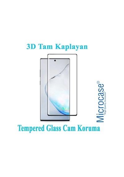 Samsung Uyumlu Galaxy Note 10 Plus 3D Curved Tam Kaplayan Cam Siyah Samsung Uyumlu Galaxy Note 10 Plus 3D Curved Tam Kaplayan Cam Siyah