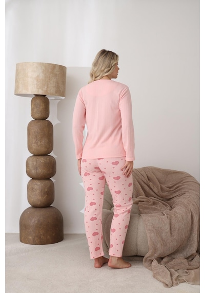 Boyraz Lindros Kadın Pamuk'lu Düğme Yaka Raporlu İnterlok Kışlık Pijama Takımı 0112 - 1 Adet Pembe Boyraz Lindros Kadın Pamuk'lu Düğme Yaka Raporlu İnterlok Kışlık Pijama Takımı 0112 - 1 Adet Pembe