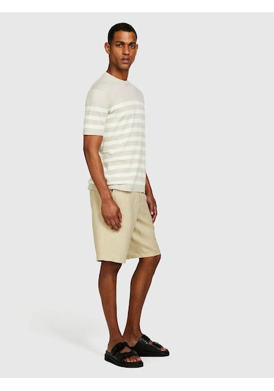 Sisley %100 Keten Slim Fit Bermuda Şort Erkek Bej Şort - 325p4aghs9010