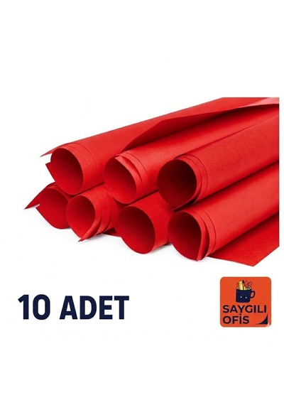 Saygılıofis Fon Kartonu 10 Lu Gri 50x70 Cm 1 Paket Kırmızı