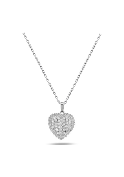 Brezza Lusso Jewelry Timeless Series Zirkon Taşlı Gümüş Sonsuz Kalp Aşk Kolyesi Gümüş