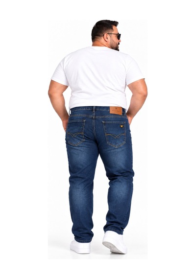 Annex Büyük Beden Cepli Boru Paça Erkek Denim Pantolon Kahverengi