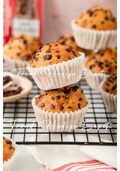 Takribi 100 Adet Orta Boy Beyaz Muffin Kek Kalıbı 40x30 Mm, Cupcake Kağıdı, Brownie Kalıbı