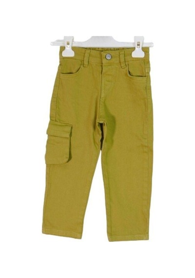 Jack Lions Erkek Çocuk Pamuklu Gabardin Bel Lastiklki Kargo Cepli Pantolon-13631 Yeşil