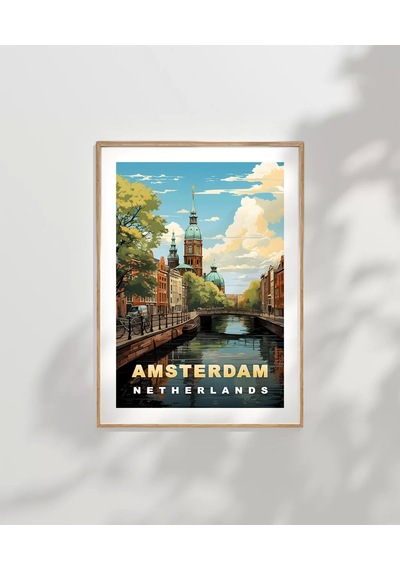 Çerçevesiz Poster Amsterdam In İkonik Kanalları