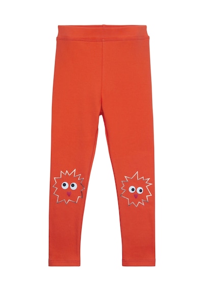 Lovetti Turuncu Kız Çocuk Crazy Eyes Baskılı Şardonlu Tayt 9347T015 Turuncu