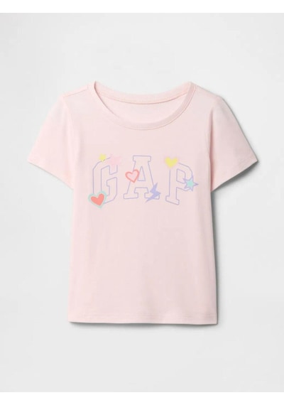 Kız Bebek Gap Logo Grafikli T-shirt Pembe-6002 Pembe