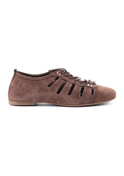 Tuna Hakiki Deri Kahverengi Süet Kadın Sneaker - Rgn3196 Kahverengi