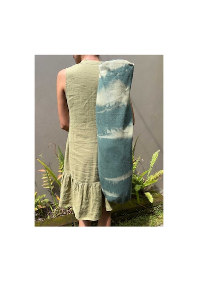 Yoga Matı Taşıma Çantası Ham Keten Batik Çanta Doğal