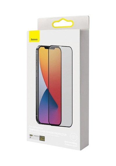 Baseus Apple Uyumlu   iPhone 12 Mini Ekran Koruyucu 0,23Mm Anti Spy Çerçeveli T Siyah (128921919)