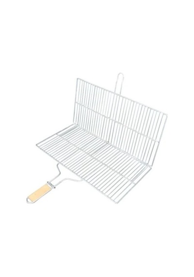 Büyük Boy Mangal Izgarası - 50x30 Cm - Ahşap Saplı Sarı