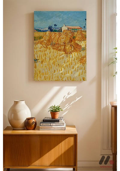 Van Gogh Buğday Demetleri, Çerçevesiz Yüksek Kalite Duvar Afişi - Sanatsever Hediyesi